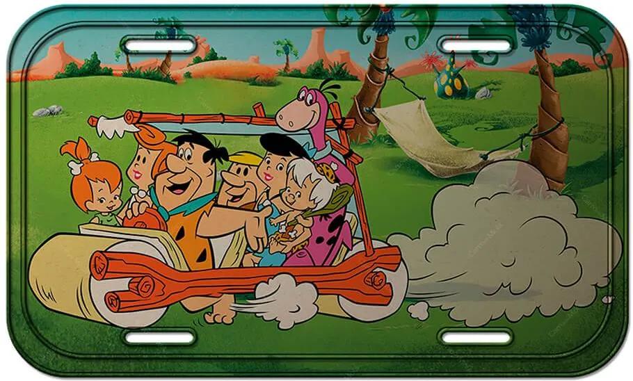 Placa de Parede Hanna Barbera Flintstones the Family Riding Around