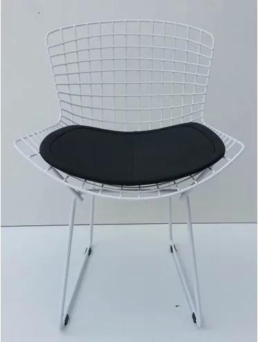 Cadeira Bertoia Pintada Branco Assento Preto - 22067 Sun House
