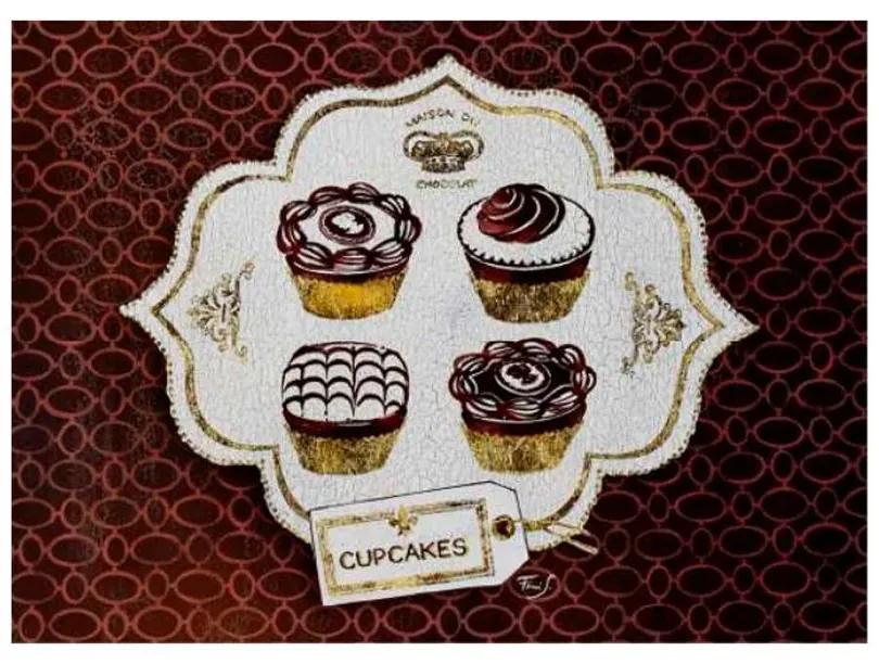 Quadro Decorativo Cupcakes de Chocolate - KF 46550 40x60 (Moldura 520)