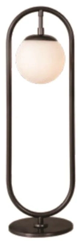 Abajur Elo 16X12X50Cm 01Xg9 Globo Ø12Cm - Usina 50021/1 (MR-T - Marrom Texturizado, Ambar)