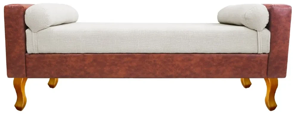 Recamier Félix King Size 195cm Corano Nozes e Linho Bege - ADJ Decor