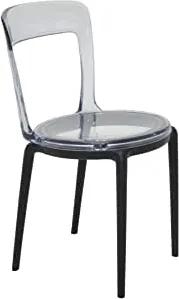 Cadeira Tramontina Luna Transparente em Policarbonato com Base Preta sem Braços Tramontina 92090219