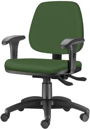 Cadeira Job com Bracos Curvados Assento Crepe Verde Base Rodizio Metalico Preto - 54619 Sun House
