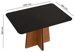 Mesa de Jantar Vanda 120cm Com 4 Cadeiras Lídia D04 Freijó/Preto/Velud