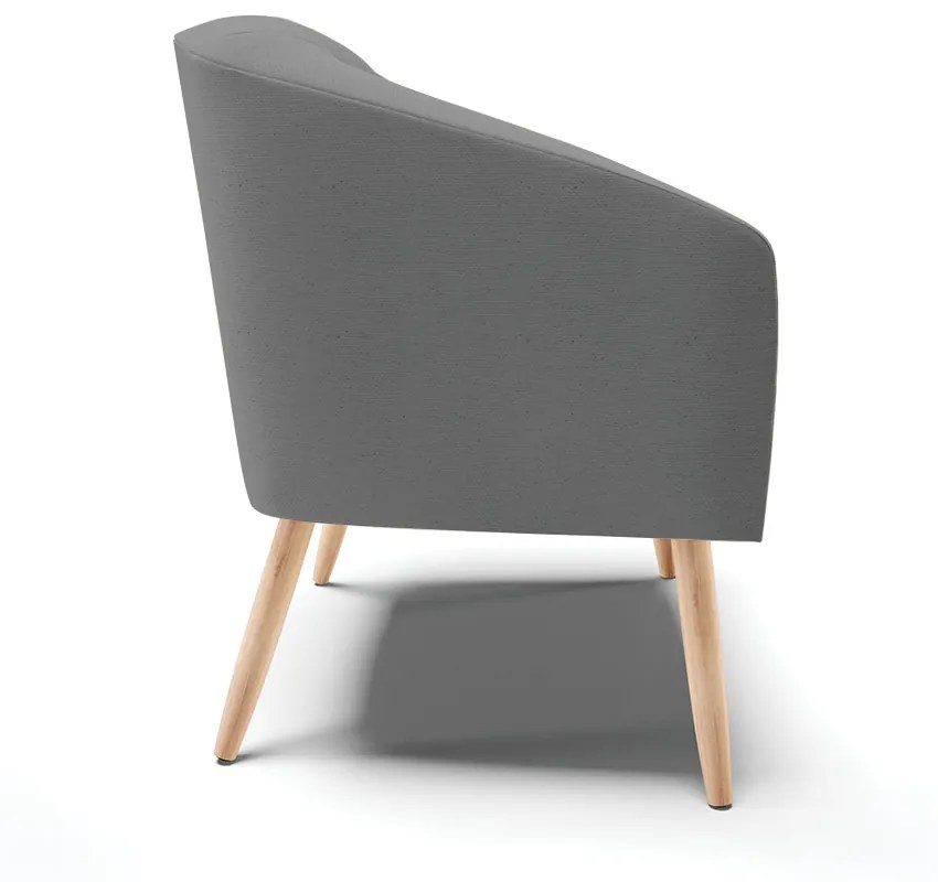 Poltrona Decorativa Pé Palito Natural Stella Linho Grafite D03 - D'Rossi