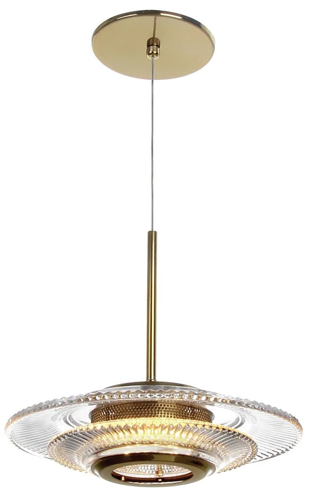 Pendente Sunflower Horizontal Ø26,5X19,5Cm 01Xled 9,4W 2700K Metal Alu... (GRAFITE / COBRE BRILHO, 110v)