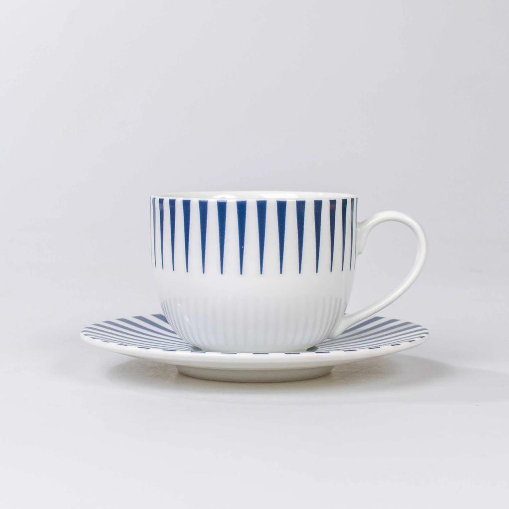 Xicara Chá c/ Pires Porcelana Schmidt - Dec. Sol Azul