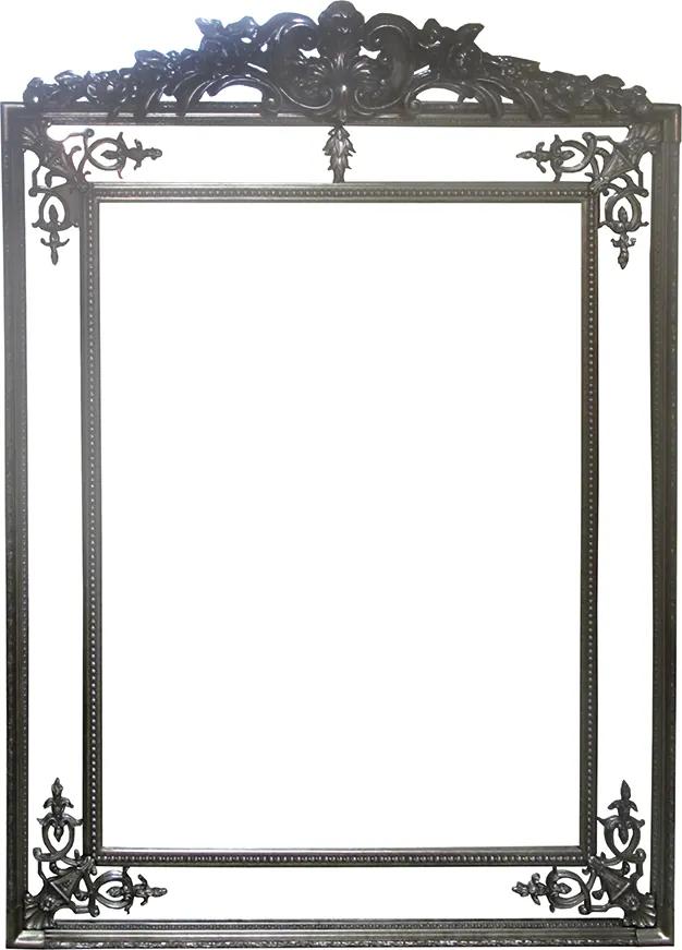 Espelho Clássico Provençal Prateado Retangular 198cm x 100cm