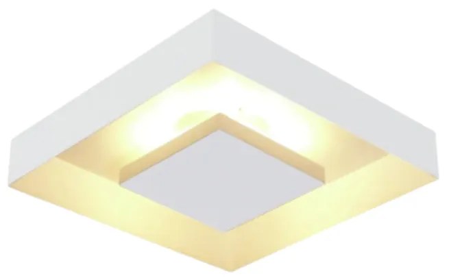 Plafon Home Quadrado De Sobrepor 20,5X20,5X6Cm 02Xg9 - Usina 251/2 (PT - Preto Texturizado + BR-F - Branco Fosco)