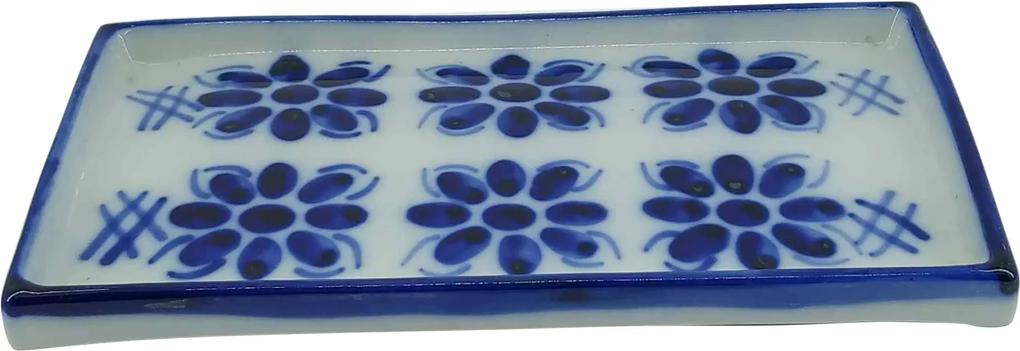 Petisqueira em Porcelana Azul Colonial 21x11 cm
