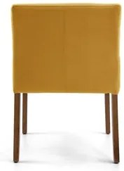 Kit 2 Poltronas Decorativas Base Madeira Angel Veludo C-279 Amarelo -