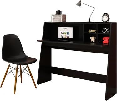 Mesa para Computador Escrivaninha Idealle e Cadeira Charles Preto - Mpozenato