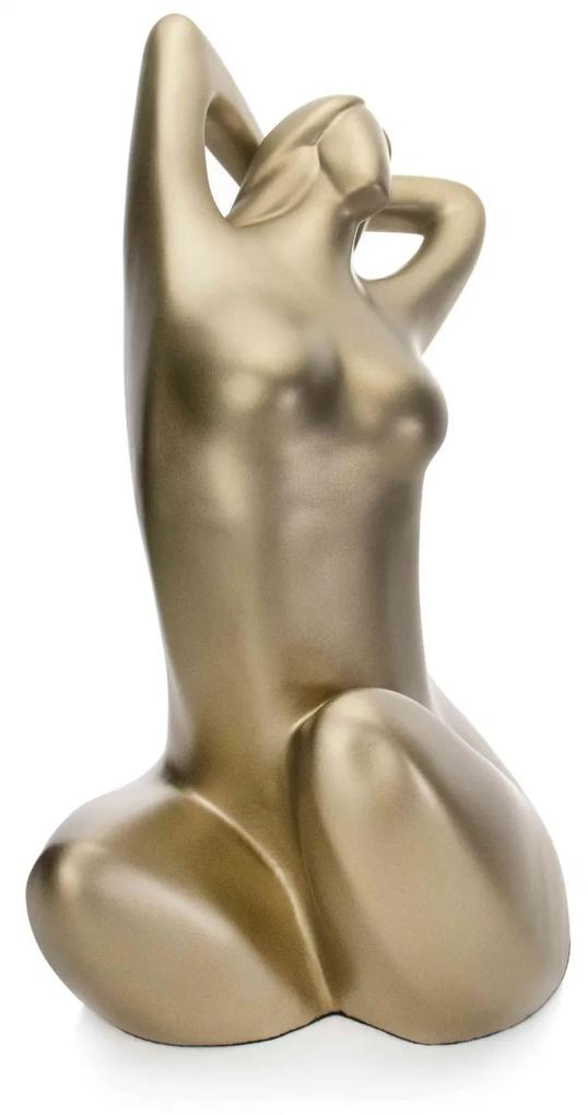 Escultura Decorativa Eva em Cerâmica Ouro Velho 39x21x25 cm - D'Rossi