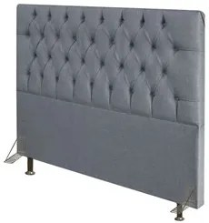 Cabeceira Cama Box King 195cm Diamante Linho J02 Cinza - Mpozenato