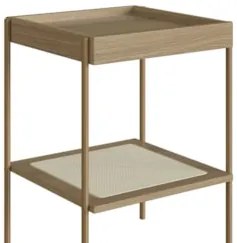 Mesa Lateral Com Prateleira Pé Metal Arlo A10 Hanover/Dourado - Mpozen