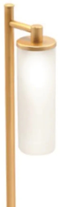 Abajur Fence Vidro Tubo Simples 12X12X43,5Cm 1Xg9 - Old Artisan Abj-56... (GRAFITE / DOURADO BRILHO)
