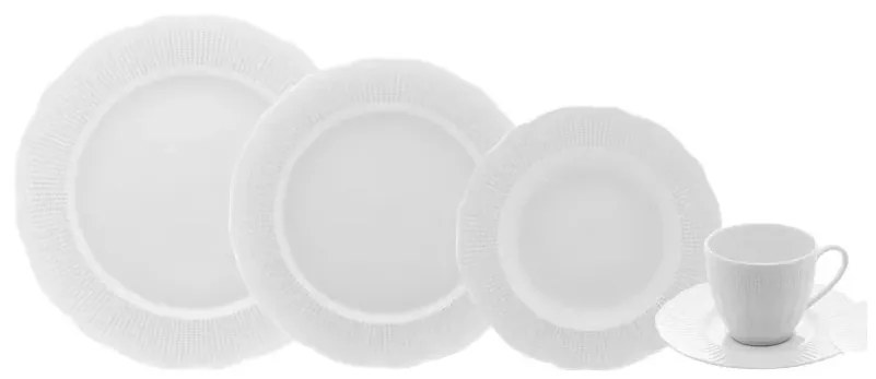 Jogo Jantar 20 Peças Porcelana Edirne Branco 17652 Wolff