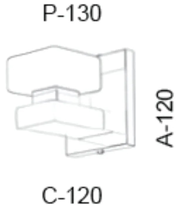 Arandela Cubo Flat Led Integrado 5,5W 2700K 12X12X13Cm Metal E Vidro |... (BRANCO, 110V)