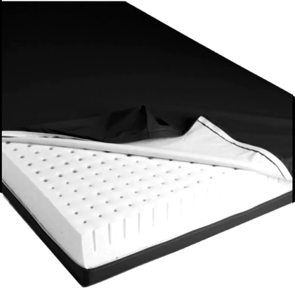 Capa Impermeável Para Colchão Solteiro 188X88X20Cm Em Napa Hospitalar... (Preto)