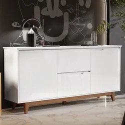 Buffet Aparador para Sala de Jantar 163cm Flow Branco - EJ Móveis