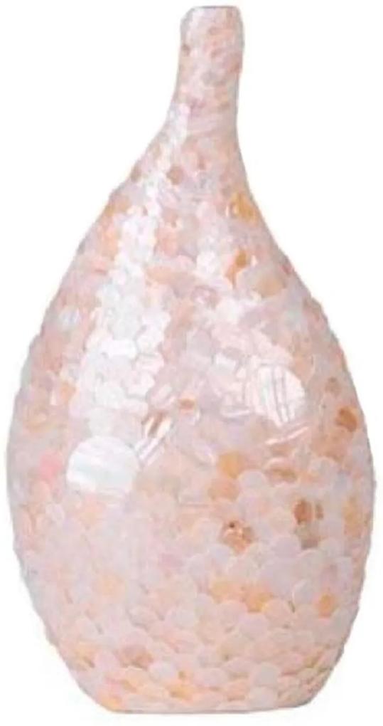 Vaso Decorativo de Madrepérola Branca 43x23x19 Cm
