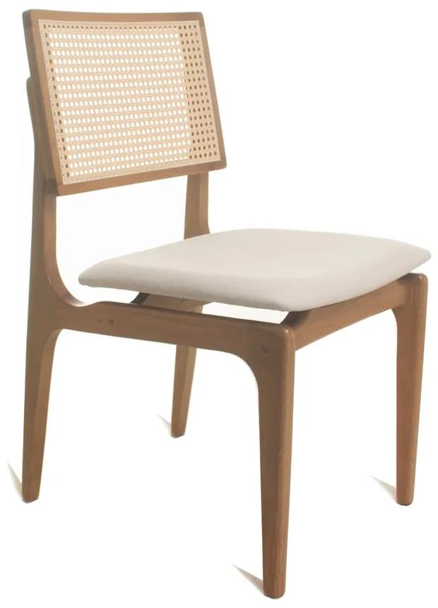 Cadeira Nanda Estofada Encosto Palha Estrutura Madeira Liptus Design Sustentável