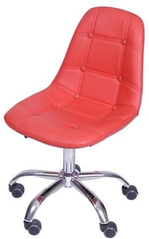 Cadeira Eames Botone Vermelho com Base Rodizio - 54688 - Sun House