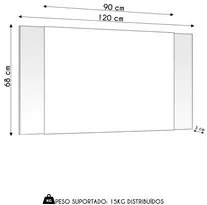 Painel para TV Suspenso 40 Pol Extensível 120cm Global Carvalho Branco