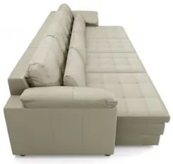 Sofá Retrátil 4 Lugares Para Sala 339cm Dijon Couro Creme S07 - Mpozen