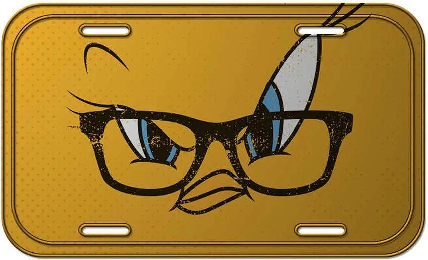 Placa de Parede Looney Tunes Tweety Big Face Amarelo em Metal