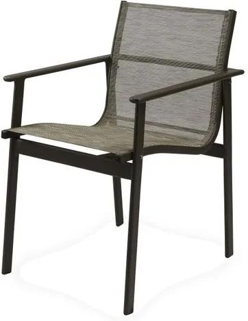 Cadeira Solano Assento em Tela Sintetica cor Cinza com Base Aluminio - 44545 - Sun House