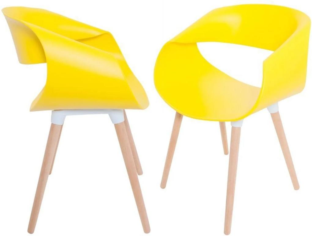 Kit 02 Cadeiras Facthus Petra Amarelo