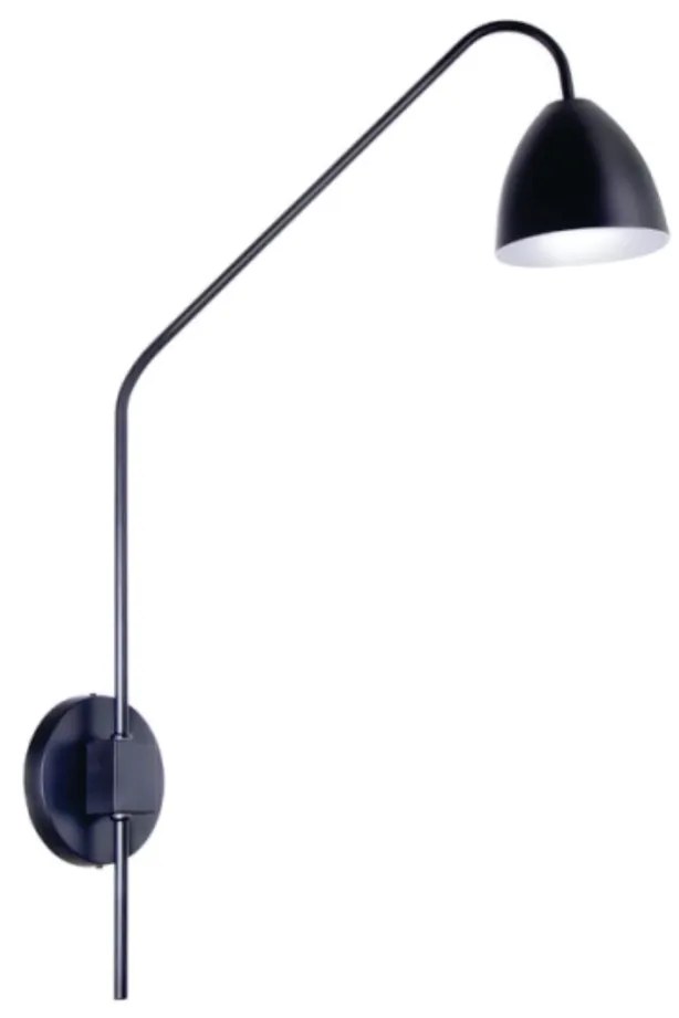 Arandela Haste Articulada Cúpula Aluminio 12X48X75Cm Metal 01Xe27 |Old... (PRETO)