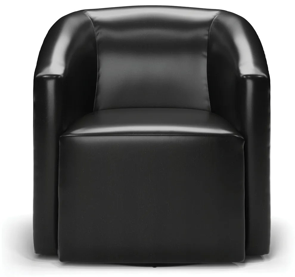 Poltrona Decorativa Base Giratória Stella Max Sintético PU D03 - D'Rossi - Preto