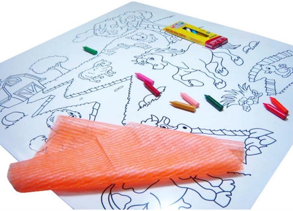 Tapete p/ colorir Kits for Kids - Fazenda - Branco