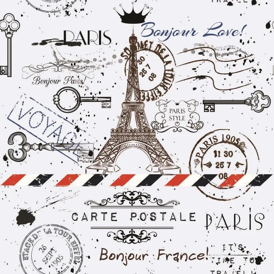 Papel De Parede Adesivo Cartão Postal Paris (0,58m x 2,50m)