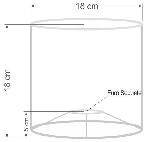 Cúpula abajur e luminária cilíndrica vivare cp-8005 Ø18x18cm - bocal europeu - Rustico-Bege