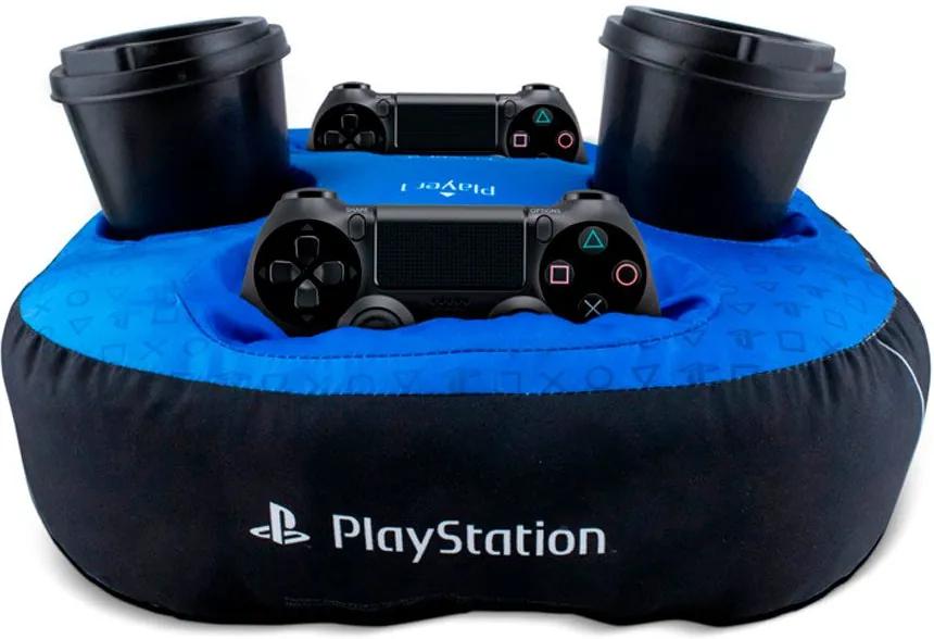Almofada Porta Controle e Copo Playstation PS4