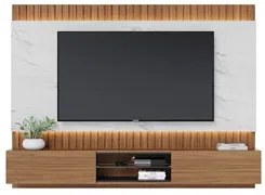 Painel Home Suspenso para TV 70 Pol. com LED 218cm Rios C05 Noce/Preto