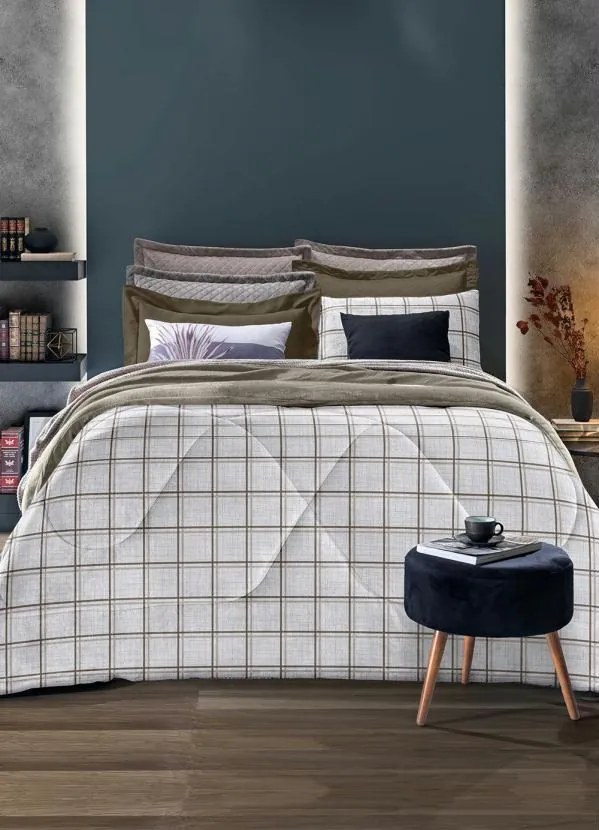 Edredom Luma Grid Casal Slim 1 Peça