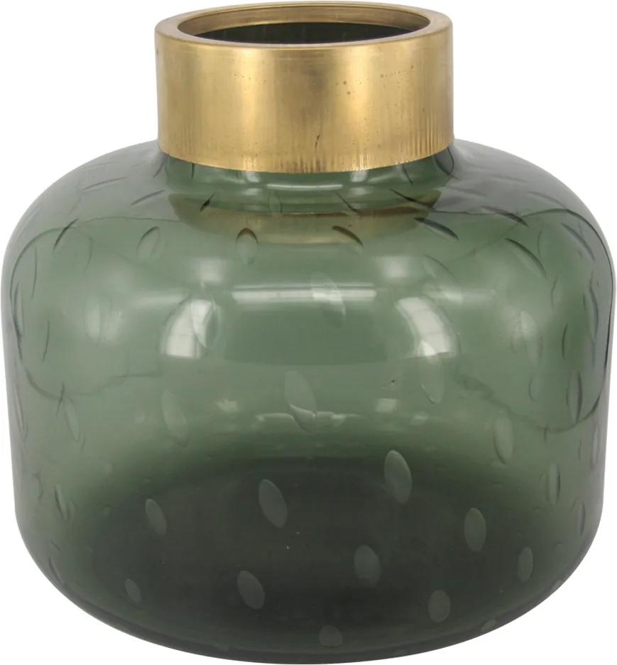 vaso de vidro ADRIANO 23cm verde Ilunato BH0059