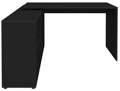 Mesa Escrivaninha em L Eron e Balcão 60cm 2 Portas Look A06 Preto - Mp