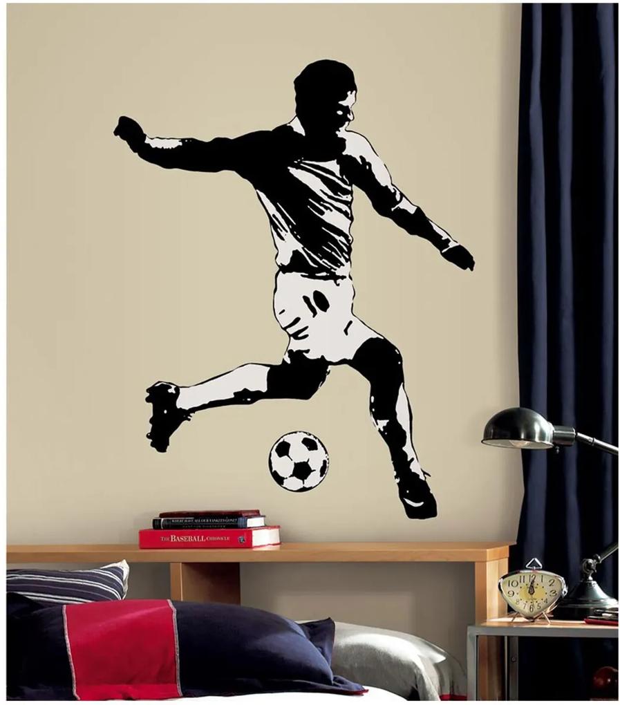 Adesivos de Parede Roommates Colorido Soccer Player Peel & Stick Giant Wall Decals