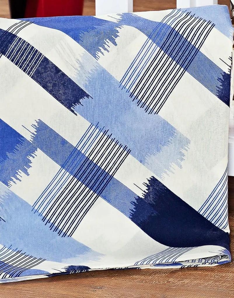 Capa de TravesseirÁo Rafaela Xadrez Azul 1,40m x 45cm com 1 peça - Aquarela