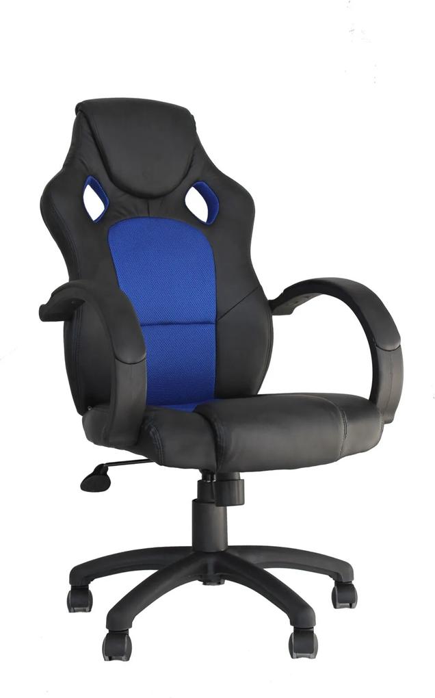 Cadeira Office Racer Preta E Azul Rivatti Móveis