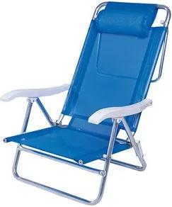 Cadeira de Alumínio Mor Sol de Verão Azul com Almofada