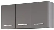 Armários de Cozinha Aéreo 3 Portas 120cm Kit 2 Honduras Cinza - Lumil