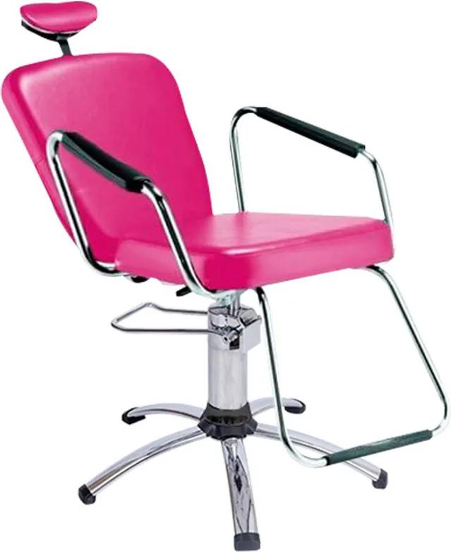 Cadeira Reclinável para Barbeiro e Maquiagem, Rosa - Nix Dompel
