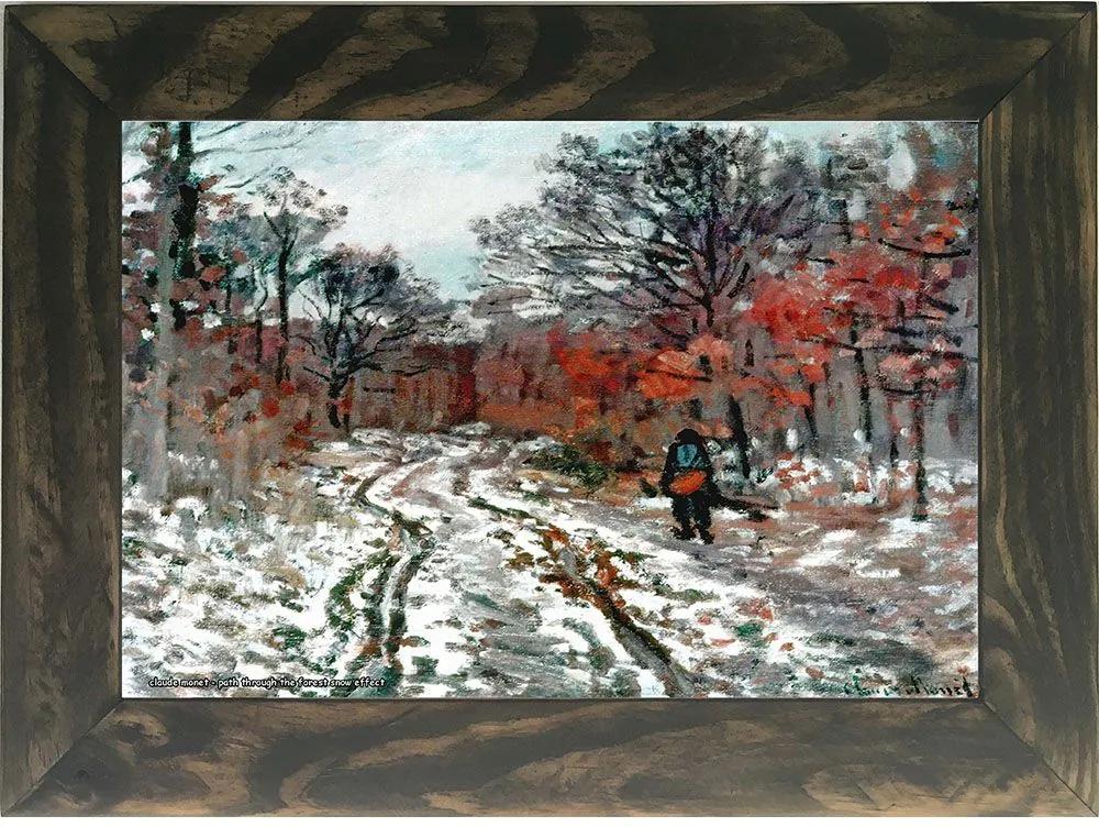 Quadro Decorativo A4 Path Through the Forest Snow Effect - Claude Monet Cosi Dimora