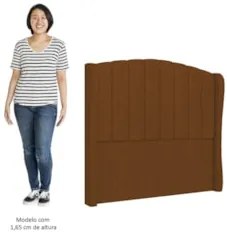 Cabeceira Casal King Cama Box 195cm Glenda Z04 Veludo Terracota - Mpoz